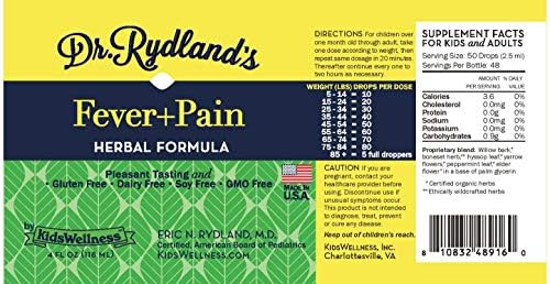 תוסף צמחי מרפא של דר רידלנד | נוצר על ידי Kidswellness | חום וכאב | מקל על PMS, כאבי גוף, כאבי ראש | בקבוק 4 גרם